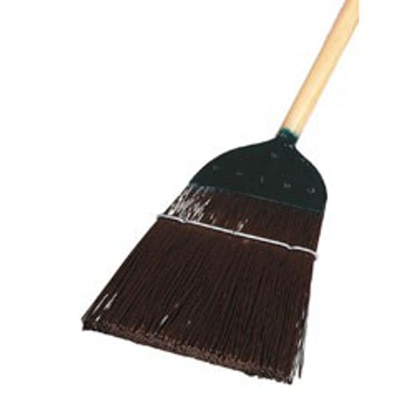 Metal cap Railroad broom extra stiff bristle for heavy duty sweeping.  Handle is not removeable