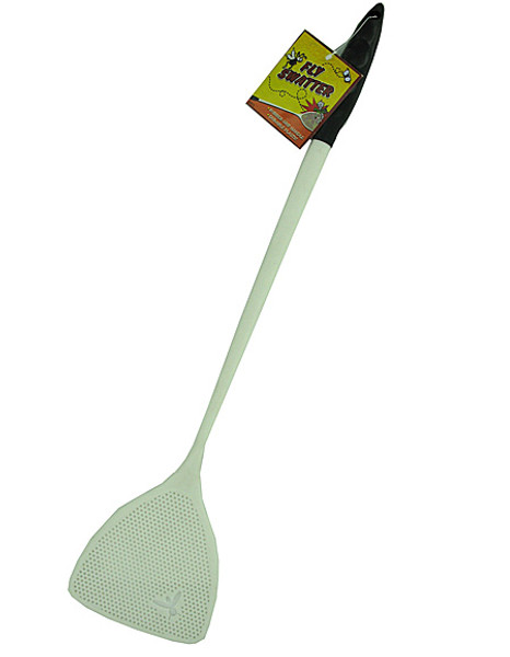 White Plastic Fly Swatter. pastic material and recyclable