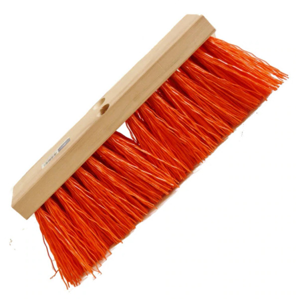 16" orange poly street broom head only