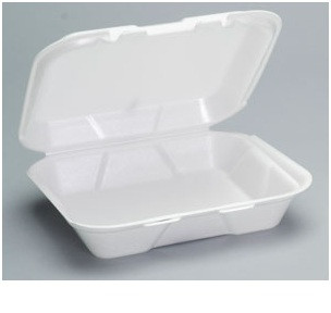 Genpak SN270 13 x 10 x 3 White Foam Container with Hinged Lid - 200/Case