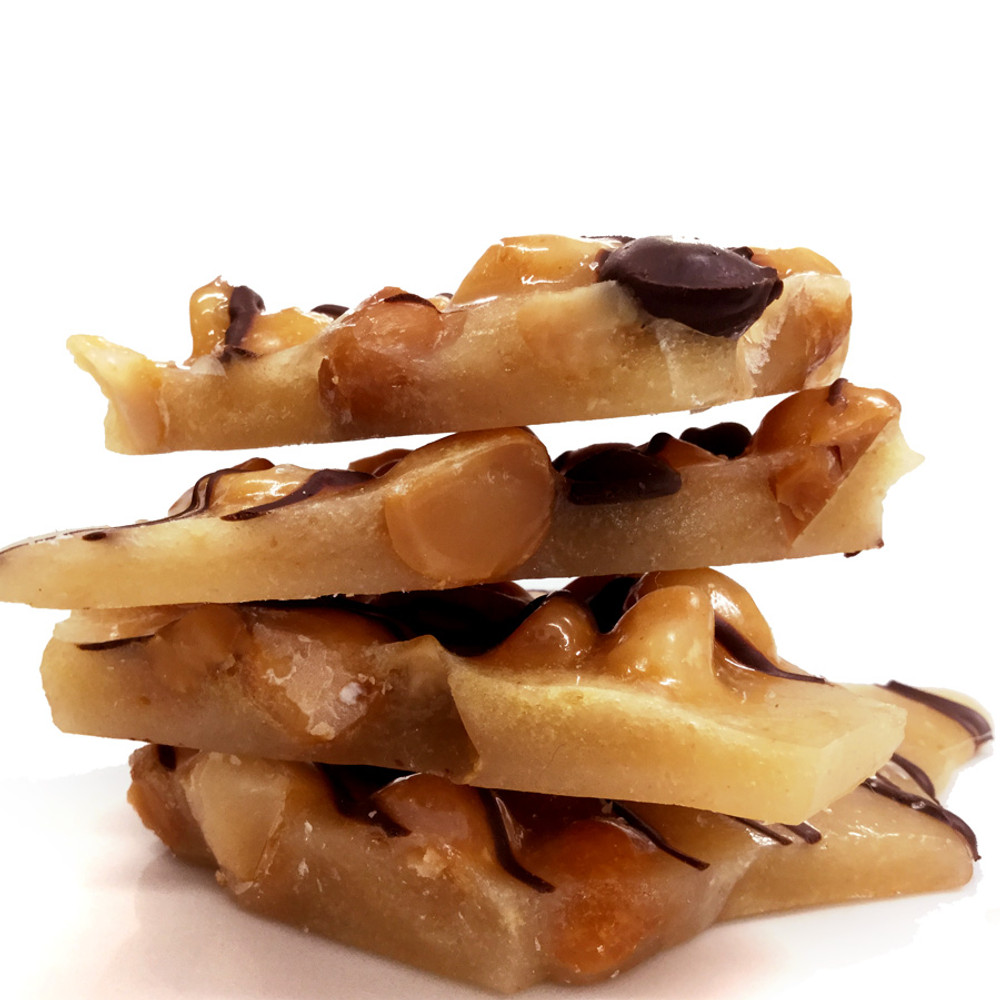 Macadamia brittle with dark chocolate