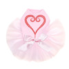 Red Rhinestone Heart pink dog tutu for large and small dogs.