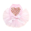 Red & Gold Nailhead Hearts pink dog tutu for large and small dogs.