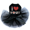 Love You #2 black dog tutu for large and small dogs.