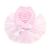 Pink Nailhead Hearts pink dog tutu for large and small dogs.