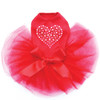 Pink Nailhead Hearts red dog tutu for large and small dogs.