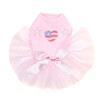 Patriotic Heart with Stars pink dog tutu for large and small dogs.