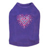 Pink Austrian crystal Heart rhinestone dog tank for large and small dogs.