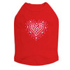 Pink Austrian crystal Heart rhinestone dog tank for large and small dogs.