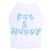 Fat & Happy dog tank for large and small dogs.
6" X 4" design with blue & clear rhinestones.
