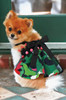 Bold print skirt made of a silk/cotton blend and a black tulle overlay combine with pink pom poms for a fun, flirty look.  Dress has Velcro adjustable waist and adjustable straps for an easy fit.  Made in the USA.