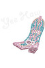 Boot (Pink & Turquoise with Yee Haw) - bandana