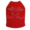 Sweet Angel - Dog Tank - 6" X 4" design with clear, pink, red, Green, & gold rhinestones.