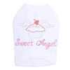 Sweet Angel - Dog Tank - 6" X 4" design with clear, pink, red, Green, & gold rhinestones.