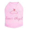 Sweet Angel - Dog Tank - 6" X 4" design with clear, pink, red, Green, & gold rhinestones.