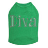 Diva # 4 dog tank for large and small dogs.
4.5" X 2"design with pink & AB iridescent rhinestones.