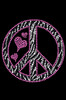 Peace Sign (Pink & Zebra Print) - Bandanna