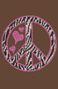 Peace Sign (Pink & Zebra Print) - Bandanna