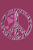 Peace Sign (Pink & Zebra Print) - Bandanna