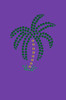 Palm Tree (Green Rhinestones - Small) - Bandanna