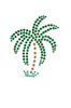 Palm Tree (Green Rhinestones - Small) - Bandanna