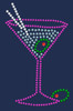 Martini (Fuchsia with Blue Rhinestones) - Bandanna