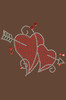 Red Rhinestone Hearts with Arrow Bandanna