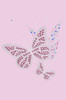 Pink Butterfly with Flowers - Women's T-shirt