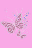 Pink Butterfly with Flowers - Women's T-shirt