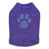 Paw - Blue Rhinestuds dog tank for large and small dogs.