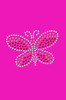 Pink Austrian crystal Rhinestone & Rhinestud Butterfly - Women's T-shirt