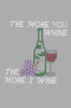 Wine Bottle, Glass & Grapes - The More you Whine... - Women's T-shirt