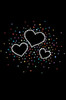 Three Hearts with Multicolored Studs Adult T-shirt or Tank.