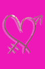 Pink Sequin Heart with Arrow - Women's T-shirt