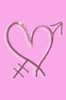 Pink Sequin Heart with Arrow - Women's T-shirt