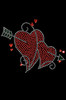 Red Rhinestone Hearts with Arrow Adult T-shirt or Tank.