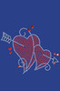 Red Rhinestone Hearts with Arrow - Women's T-shirt