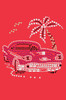 Car with Palm Tree (Pink) - Women's T-shirt