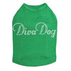 Diva Dog rhinestone dog tank for large and small dogs.
5" X 1.5" design with clear rhinestones.