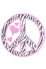 Peace Sign (Pink & Zebra Print) - Women's T-shirt