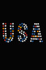 USA (Multicolor Rhinestones)  - Women's T-shirt