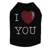 I Love You #1 Rhinestone Dog Tank