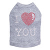 I Love You # 1 Rhinestone dog tank for large and small dogs.
3" X 3" design with red, clear, & silver rhinestones & nailheads.