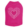 Heart with Scattered Stones Rhinestone Dog Tank