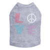 Love with Peace Sign Rhinestone Dog Tank