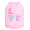 Love with Peace Sign Rhinestone Dog Tank