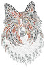 5.5" X 8" design with clear, black, gray, & brown rhinestones & rhinestuds.