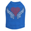 Heart with Wings #2 rhinestone dog tank for large and small dogs.