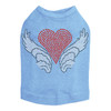 Heart with Wings #2 rhinestone dog tank for large and small dogs.