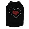 Red Heart inside Heart rhinestone dog tank for large and small dogs.